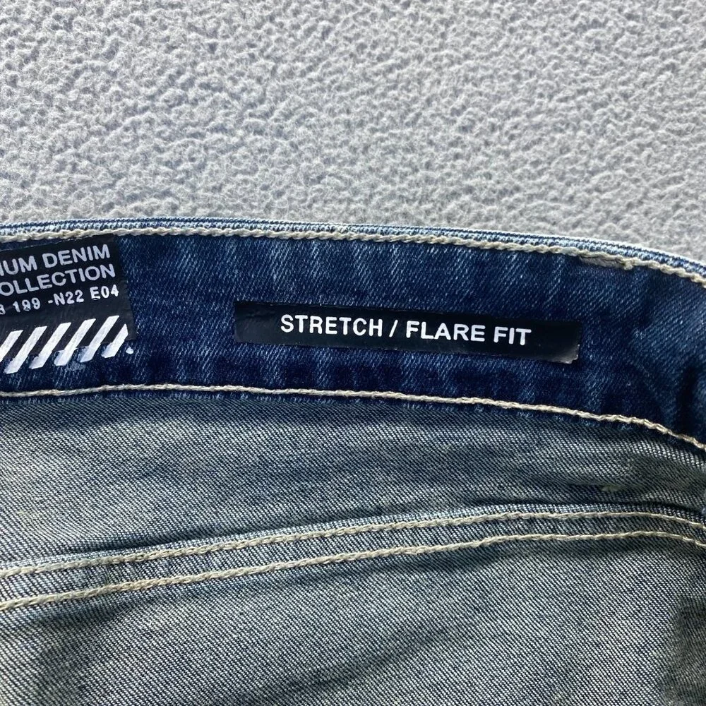 SPARK PREMIUM 29X38 Stretch Ripped Distressed Flare‎ Fit Stacked Denim Jeans